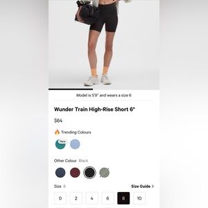 lululemon wunder train 6 inch shorts